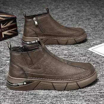 Мужской тренд 2023, новые осенние мужские рабочие ботинки, повседневные мужские ботинки средней длины 39