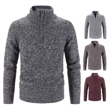 Мужской трикотаж, модный вязаный приятный для кожи свитер, пуловер, приталенная водолазка, мужской трикотаж, свитер для дома M светло-серый