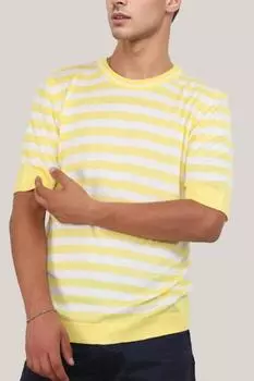 Мужской трикотаж с круглым вырезом и короткими рукавами