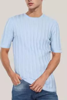 Мужской трикотаж с круглым вырезом и короткими рукавами