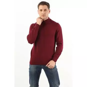 Мужской трикотажный свитер Half Fisherman цвета сливы