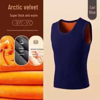 Мужской ультра-толстый теплый жилет - супермягкий, на бархатной подкладке, зимний базовый слой жилета M чёрный