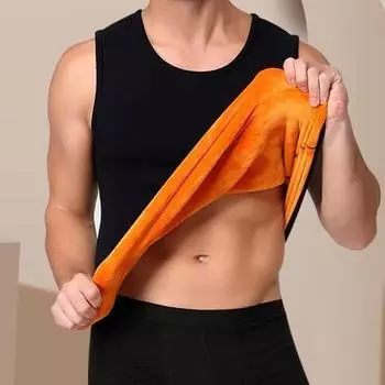 Мужской ультрамягкий плюшевый теплый жилет - утолщенный, мгновенно согревающий, утягивающий, осенне-зимняя нижняя одежда 5XL темно-серого