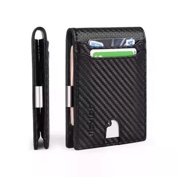 Мужской ультратонкий кошелек Европа и США простой повседневный RFID-зажим для долларов кожаный кошелек для карт мужской интегрированный