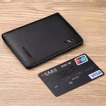 Мужской ультратонкий кошелек из коровьей кожи King Paul с отделением для монет и подарочной коробкой