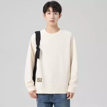 Мужской универсальный свитер с длинными рукавами и круглым вырезом больших размеров 6XL 7XL 8XL, модный уличный топ на весну и осень, большой размер S кофейный