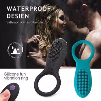 Мужской USB перезаряжаемый 10-частотный вибрационный задержка эякуляции пениса кольцо петуха with Remote Controller