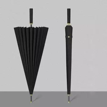 Мужской утолщенный ветрозащитный усиленный автоматический зонт для офиса с длинной ручкой
