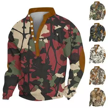 Мужской вельветовый кардиган с длинным рукавом и шестью пуговицами, модная толстовка с капюшоном на пуговицах L темно-зеленого