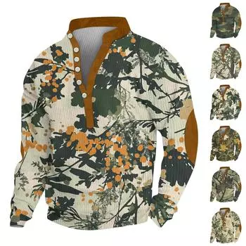 Мужской вельветовый кардиган с длинным рукавом и шестью пуговицами, модная толстовка с капюшоном на пуговицах XXXL бежевый