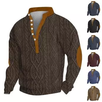 Мужской вельветовый кардиган с длинными рукавами и шестью пуговицами S синий