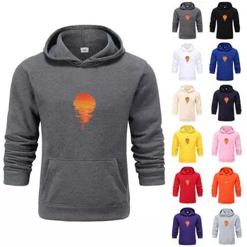 Мужской весенне-осенний однотонный свитер с капюшоном и длинным рукавом с принтом для отдыха, верхняя одежда XL тёмно-синий