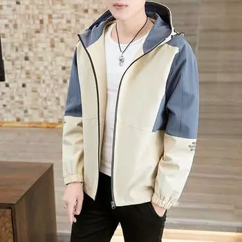 Мужской весенне-осенний повседневный мужской осенний красивый бейсбольный костюм с капюшоном, осенний топ M хаки