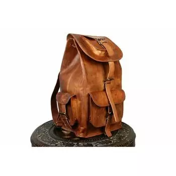 Мужской винтажный рюкзак для ноутбука из натуральной кожи, рюкзак, сумка-портфель 16 x 8 x 8 in коричневый