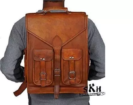 \Мужской винтажный рюкзак из натуральной кожи для ноутбука Рюкзак Сумка-портфель 11 X 15 X 5 коричневый