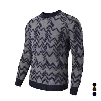 Мужской винтажный твиловый свитер, пуловер с круглым вырезом и длинными рукавами S чёрный