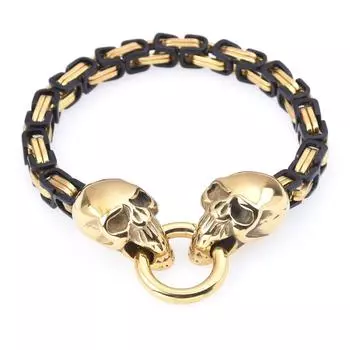 Мужской властный браслет из нержавеющей стали с головой призрака, браслет с черепом в европейском и американском стиле в стиле панк 19CM
