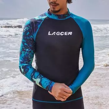 Мужской водолазный костюм, купальник, быстросохнущий купальник с длинными рукавами L синий