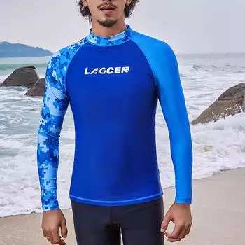 Мужской водолазный костюм, купальник, быстросохнущий купальник с длинными рукавами L синий