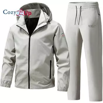 Мужской водонепроницаемый дождевик для гольфа, куртка и брюки для активного отдыха, легкий дождевик с капюшоном M чёрный