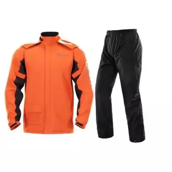 Мужской водонепроницаемый комплект Four Seasons Outdoor Riding, куртка с капюшоном и длинными рукавами + штаны для дождя, комплект из двух предметов 3XL чёрный