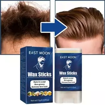 Мужской воск для волос, уход за сломанными волосами, прочная укладка, натуральный пушистый трехмерный воск для легкой укладки волос 15g