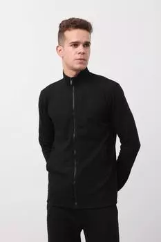 Мужской вязаный кардиган на молнии черный