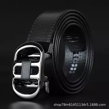 Мужской высококачественный ремень из кожи с автоматической пряжкой, простой высококачественный деловой модный универсальный ремень 105cm