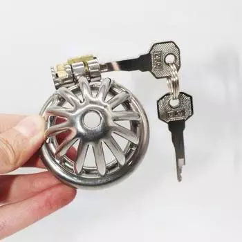 Мужской замок целомудрия из нержавеющей стали с кольцом 40mm