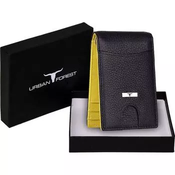 Мужской зажим для денег из натуральной кожи с RFID-меткой - Мини (7 слотов для карт)