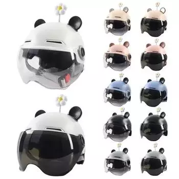 Мужской женский мотоциклетный шлем, милый легкий велосипедный защитный шлем с солнцезащитными линзами для мотоцикла, горного велосипеда