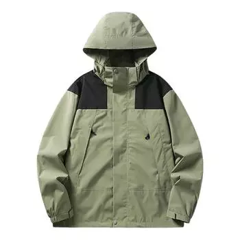 Мужской женский плащ водонепроницаемый непромокаемый ветрозащитный спортивный пиджак в стиле пэчворк с воротником-стойкой XXL чёрный