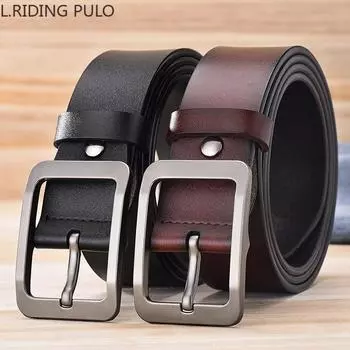Мужской/женский ремень с пряжкой, мужской джинсовый простой повседневный универсальный ремень для брюк в стиле ретро в стиле ретро 110cm коричневый