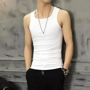 Мужской жилет без рукавов чистого цвета с круглым вырезом Slim Fit эластичный пуловер мягкие упражнения в тренажерном зале 3XL армия зеленый