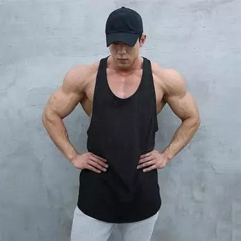 Мужской жилет без рукавов для фитнеса Muscleguys, летний быстросохнущий эластичный спортивный жилет для занятий баскетболом, бегом, футболка, одежда для бодибилдинга Tide M чёрный