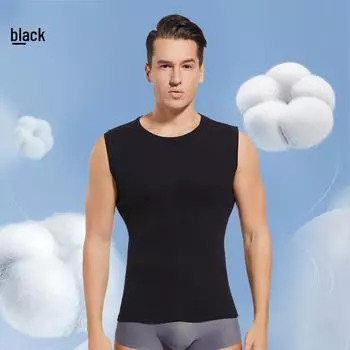 Мужской жилет без рукавов из 100% хлопка с широкими плечами на весну и осень L