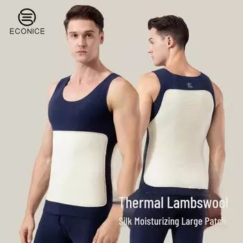 Мужской жилет без рукавов из кашемирового шелка с бархатной подкладкой и нашивками L