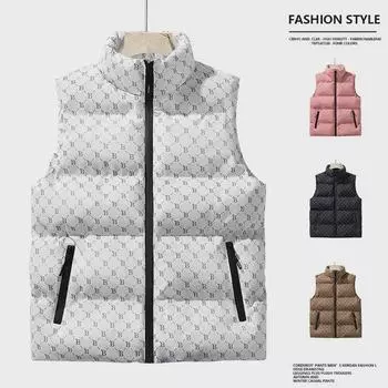 Мужской жилет без рукавов из плотного хлопка в форме буквы B с карманами на молнии M