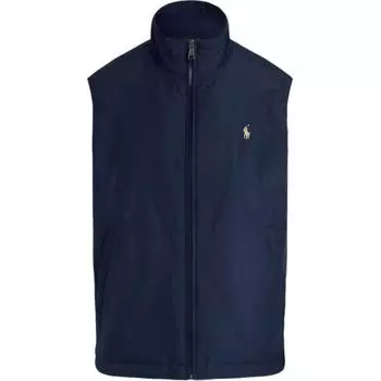 Мужской жилет без рукавов с высоким воротником поло Ralph Lauren однотонный темно-синий MNPOOTW1N220216-410 S
