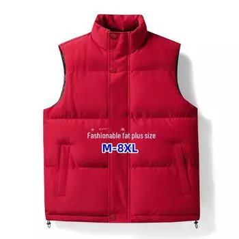 Мужской жилет большого размера из хлопка на пуху, осень/зима 4XL синий