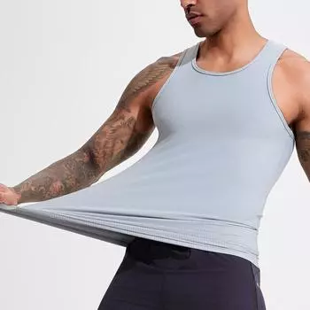 Мужской жилет для фитнеса, майка для бега, тренажерного зала, жилет без рукавов, мужская баскетбольная одежда, тренировочная толстовка для бега, спортивная одежда для бодибилдинга L чёрный