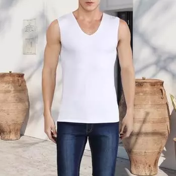 Мужской жилет для фитнеса, однотонный, бесшовный, большого размера, с V-образным вырезом, без рукавов, эластичный, мягкий, быстросохнущий XL серый