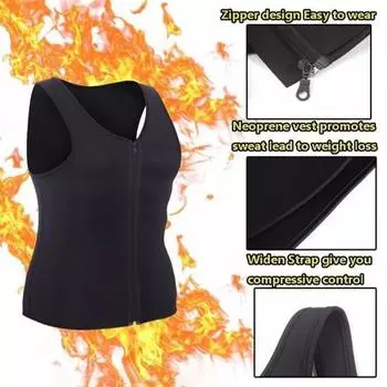 Мужской жилет для фитнеса с круглым вырезом без рукавов на молнии, защитный жилет, жилет для определения мышц, безопасный пуловер, майки S чёрный