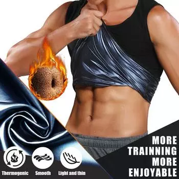 Мужской жилет для пота и талии, неопреновый костюм для сауны, формирователь тела, майки для похудения, корректирующее белье, рубашка для фитнеса S/M чёрный