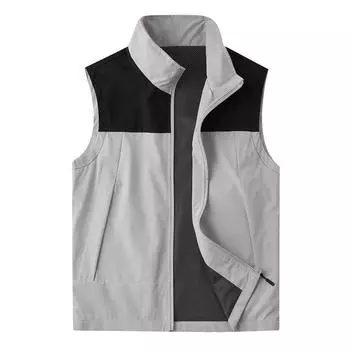 Мужской жилет для улицы, дышащий, без рукавов, воротник-стойка, повседневный жилет, куртка-камисоль XXXXXL