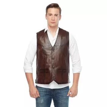Мужской жилет из натуральной кожи