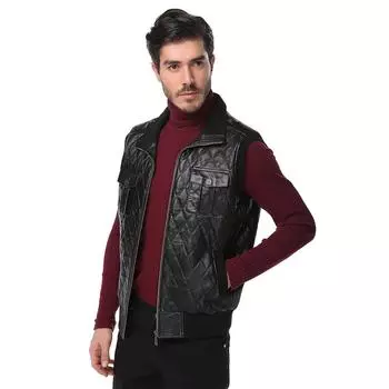 Мужской жилет из натуральной кожи, мужской жилет