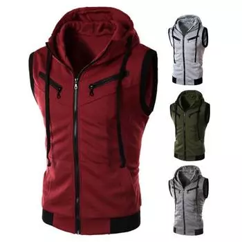 Мужской жилет контрастных цветов без рукавов Slim Fit повседневный летний жилет куртка для повседневной носки 2XL армия зеленый