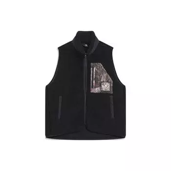 Мужской жилет Li Ning Badfive Color Block Stand Collar из флиса свободного кроя, черный AMDT025-3 M