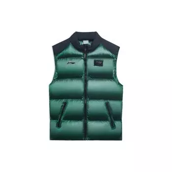 Мужской жилет Li Ning National Team Table Tennis Series Color Block Stand Collar Down Vest Lush-Green AMRR013-2 S